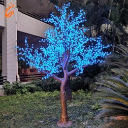 LED artificielle cerisier fleur arbre lumière de Noël lumière 3456 pièces ampoules LED 3.5 m hauteur 110/220VAC imperméable à l'eau utilisation extérieure livraison gratuite