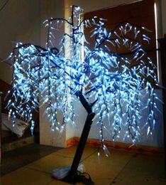 LED Artificial Willow Weeping Tree Light Outdoor Use 945pcs LED's 18M6ft Hoogte Regendichte kerstdecoratie Tree White3798672