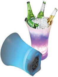 LED o seau à glace 7 dégradé coloré lumineux en plastique champagne boisson seau à glace haut-parleur Bluetooth fête de mariage en famille 5669749