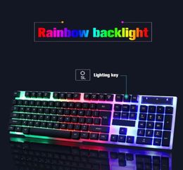 Backlight LED USB Wired Gamer Gamer Keyboard Kit de souris 1200DPI 104 KEYCAPS POUR L'ordinateur PC ordinateur portable4551796