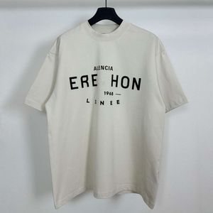 LED Balenciagia Track Vêtements de marque Triple S Balanciaga Tshirt ExtremeHigh Version Paris 24ss Début du printemps Nouvelle lettre imprimée lavée et usée par B Familys Corre