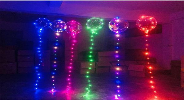 Ballons LED Night Light Up Toys Balloon Balloon 3m Lights String Lights Flasher Transparent Wave Balls éclairage Hélium Ballons Party Deco3373575