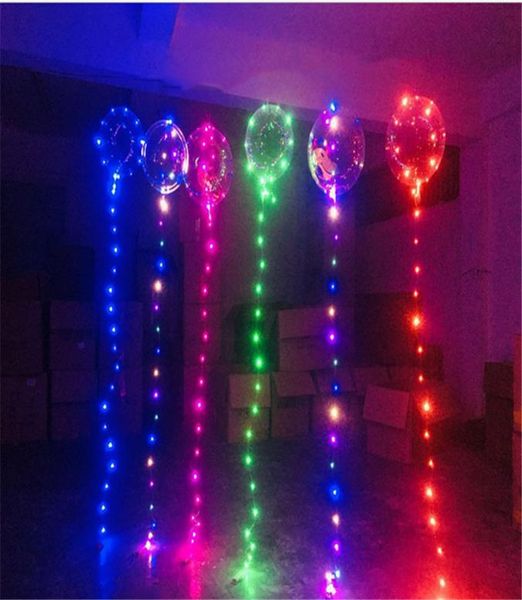 Led globos LED Light Up Toys Clear Balloon 3M String Lights Flasher Ballas de ola transparente Iluminación Helium Globos Deco9246311