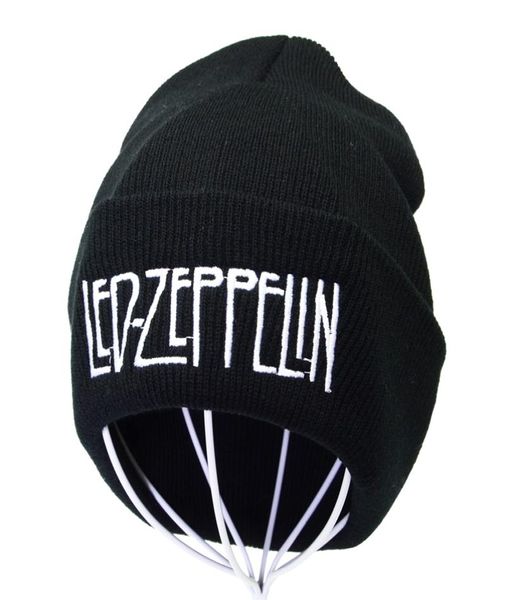 Groupe LED Zeppelin Rock Hat en tricot folk rock Boneie punk lettre broderie hiver chaude chapeau hip hop bonnet pour hommes femmes7969784