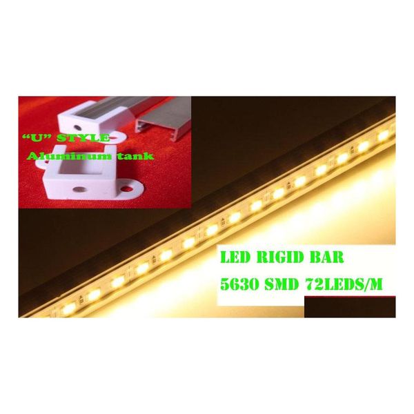 Led Bar Lights 100X Hard Strip 5630 Smd Blanc Froid Chaud Rigide 72 Lumière Avec U Style Shell Logement Embout Dhs Drop Delivery Lighting Dhnxm