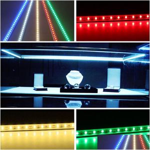 Luces de barra LED 6Xhard Strip Luz subacuática Impermeable Ip68 5630Smd Blanco cálido frío Rígido 36Leds Tiras de iluminación de 0,5 metros con 7 C Dhxem