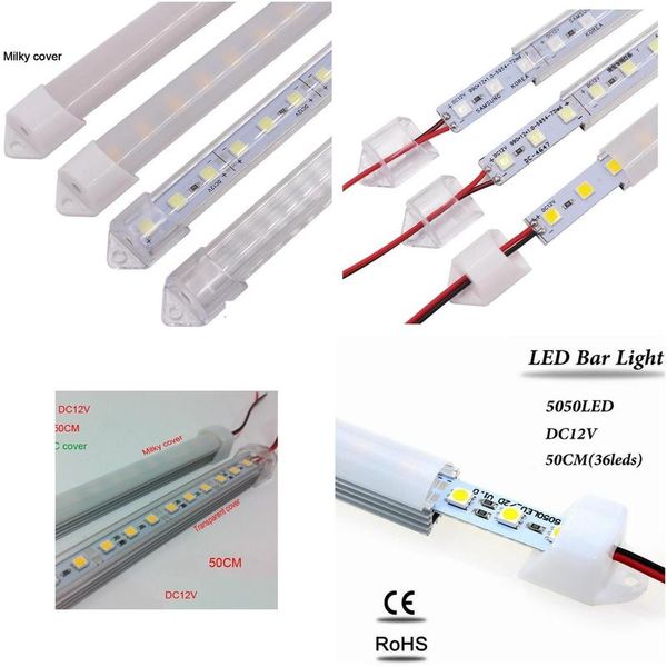 Barre lumineuse LED Dc12V 0.5M 36Leds, bande dure, article d'éclairage, lampe Smd5050, bandes non étanches Ww/Cw/Pw, livraison directe, vacances Dhcad