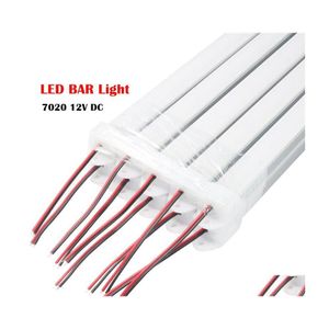 La barre de LED allume la lumière 50Cm 36Leds DC 12V bande rigide Smd 7020 Tube avec profil en aluminium et PC ER livraison directe éclairage vacances Dhrvy