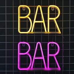 LED BAR neonlicht letter licht teken adverteren venster bar sfeer hangende wandlamp kerstvakantie decoratie 5V USB droge batterij aangedreven nachtlampje