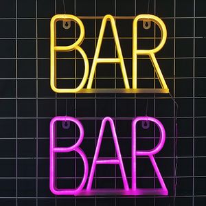 LED BAR neonlicht letter licht teken adverteren venster bar sfeer hangende wandlamp kerstvakantie decoratie 5V USB droge batterij aangedreven nachtlampje