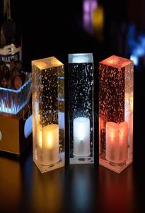 lámpara de mesa de bares LED cargando la lámpara de mesa de cristal luz de la noche colorida cafetería romántica lámpara de bar de restaurantes ktv1670353