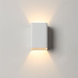 Lámparas LED de pared para cabecera de dormitorio, aplique de pared de Metal blanco moderno y sencillo, creativo, pasillo, entrada, escalera, luz 244h