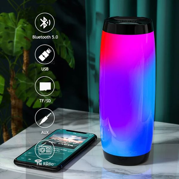 LED Bluetooth haut-parleur Portable FM Radio sans fil basse caisson de basses lecteur de musique Boombox USB AUX TF Caixa De Som Portatil 231228