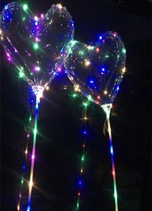 LED BOBO BALLOOR FLASHING Light Heart en forme de ballon transparent ballons 3m Lumières de chaîne de Noël Décorations de mariage Kids T4140636