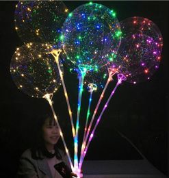 LED BOBO BALLON PARTY Decoratie met 31,5 inch stok 3M String LED Licht Kerstmis Halloween Birthday Decor