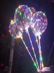 LED Bobo Ballon Avec 315 pouces Bâton 3M Chaîne Ballon Lumière De Noël Halloween De Mariage Fête D'anniversaire Décoration Bobo Ballons V8938653