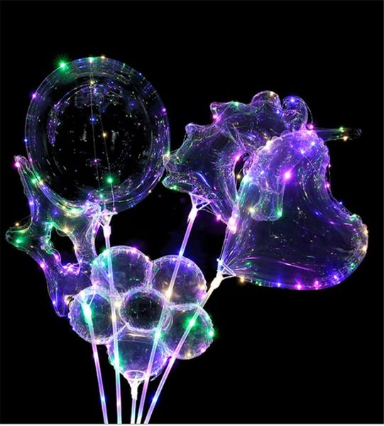 LED BoBo Ballon Lumineux Transparent 3M Lumières Colorées Boules De Noël De Noce Décor Cadeaux Arbre Licorne Étoile Forme C18029545