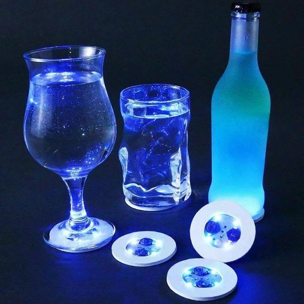 Nouveau Blinking Glow LED Bouteille Autocollant Coaster Lumières Clignotant Tasse Tapis Alimenté Par Batterie Pour La Fête De Noël De Mariage Bar Vase Décoration Lumière Boutique DH976