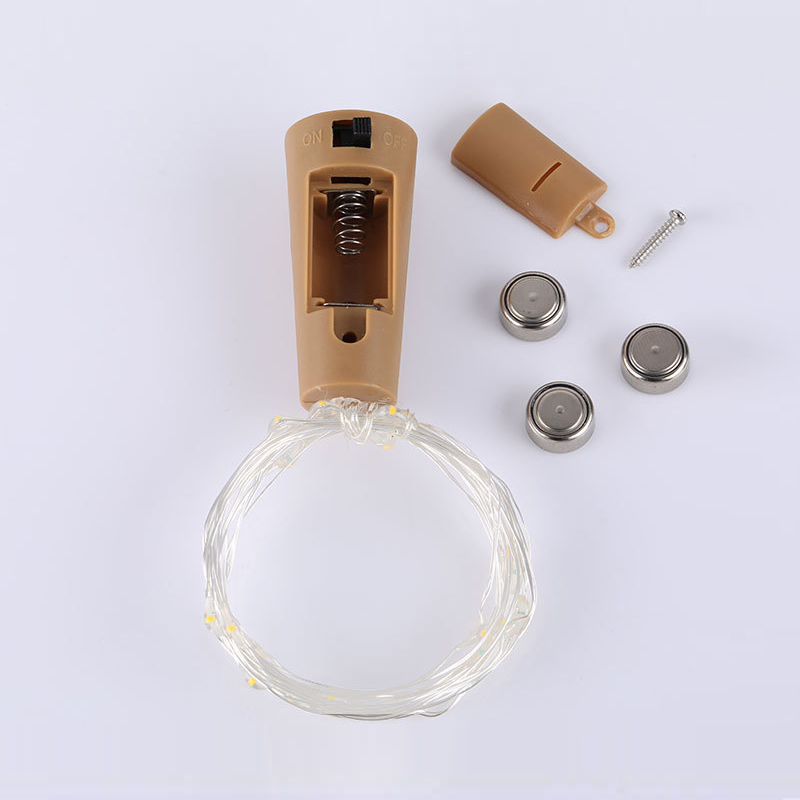 LED Bottle Stopper Light 20 copper wire lights Christmas Holiday lights Decorative red wine stopper button battery case coppers light string CRESTECH