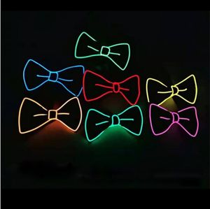 LED Noeud Papillon Cravate Rougeoyante DJ Bar Club Soirée Halloween Festival De Noël Noeud Papillon Mode Mariage Glow Props Light Up TLZYQ1291