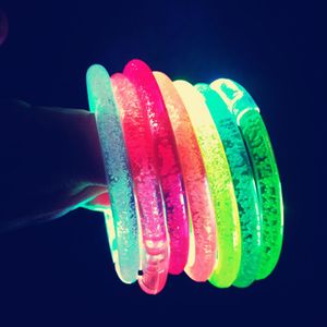 LED Bracelets Glitter Glow Flash Light Sticks Light up Clignotant Bracelet Disco Bar Party décoration enfants jouets C4559