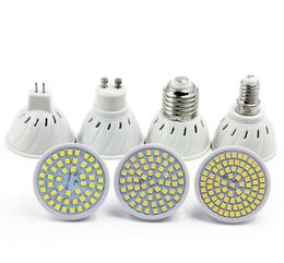 LED-lamp 5W 7W 9W SMD2835 48 60 80LEDS E27 B22 E14 MR16 GU10 LAMP 110V 220 V Warm Wit Spotlight