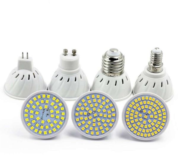 Ampoule LED 5W 7W 9W SMD2835 48 60 80led E27 B22 E14 MR16 GU10, lampe 110V 220V, projecteur blanc chaud