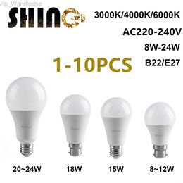 Bombillas para lámpara LED A60 A80 E27 B22 AC220V Luz de potencia Real 8W-24W 3000K/4000K/6000K Lámpara de luz blanca cálida superbrillante para el hogar HKD230824