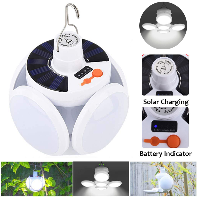 Lámparas solares de bombilla LED de emergencia impermeable al aire libre cable USB recargable iluminación de jardín de campamento de campamento