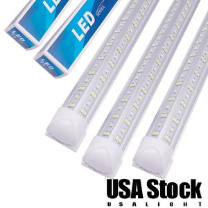 8ft LED-winkel lichtarmaturen, 8 voet T8 tube lampen armatuur, 6500K (super helder wit), voor garage magazijn, v vorm hoge output geïntegreerde bollen (25-pack) voorraad in de VS.