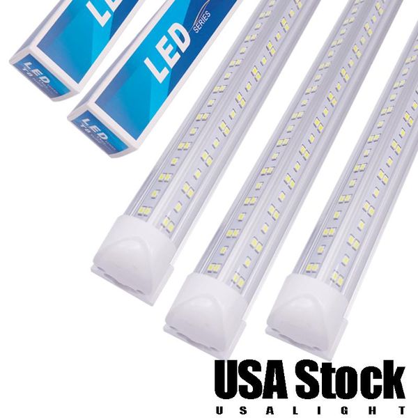 Lámparas LED para tienda de 8 pies, lámpara de tubo T8 de 8 pies, 6500 K (blanco súper brillante), para almacén de garaje, bombillas integradas de alto rendimiento en forma de V (paquete de 25) Stock en EE. UU.