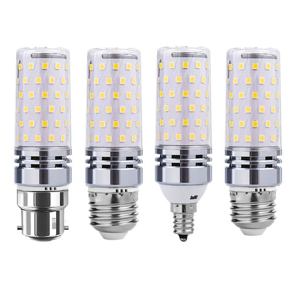 Bombillas LED Bombilla de candelabro LED de 12 W Base decorativa equivalente E14 E26 E27 B22 Maíz 3 colores LED regulables Lámparas de araña Lámpara blanca cálida 3000 K usalight