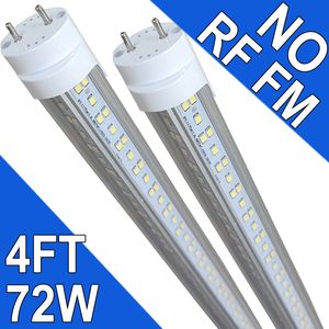 Led-lampen 4 voet, type B gloeilampen, 72W 7200LM 6000K, daglicht witte fluorescentielampen 48 inch, ballast bypass, 4ft led-vervangende TL-buizen usastock