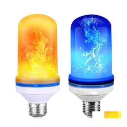 Ampoules LED 7W E27 E26 B22 Flamme BB 85265V Effet Feu Lumière Bbs Scintillant Emation Atmosphère Lampe Décorative Drop Livraison Lumières Lig Dhvyg