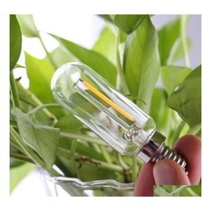 LED -lampen Brelong T25 Edison LED Filament Licht BB Dimable Candlestick Tube 1W 2W E12 E14 110V 220V Wit Warm Druppel Leverlichten OTGVC