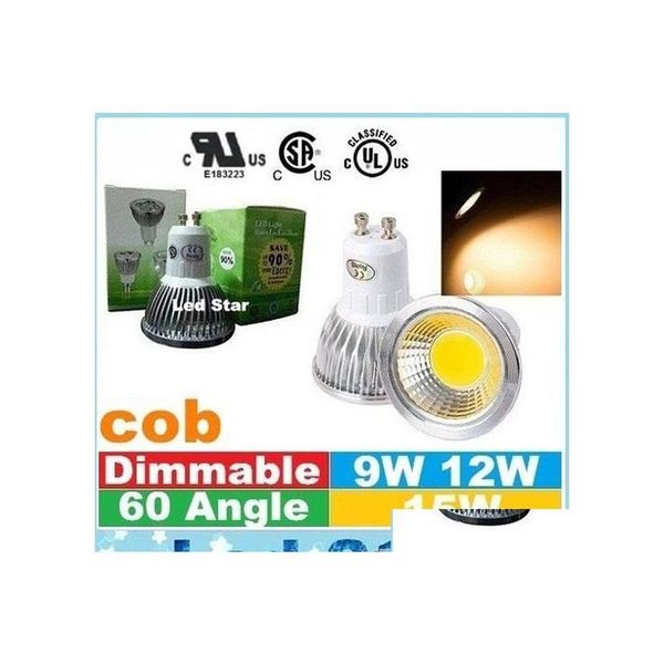 Bombillas LED Ce Saa regulable E27 E14 Gu10 Mr16 Bbs luces Cob 9W 12W 15W lámpara puntual Ac 110240V 12V iluminación de entrega directa Otw45297I