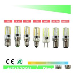 Bulbes LED graissant LED Mini BB Crystal Clear SILE Corn Light 3014 SMD 80 AC220V / AC110V pour lustre E14 G9 G4 Drop Livilor Light OT1TD