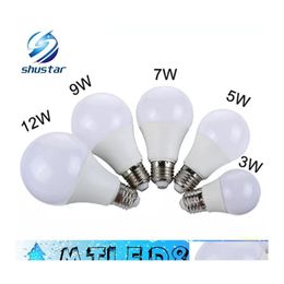 Ampoules LED E27 3W 5W 7W 9W 12W 220V 110V Real Watt Bb Light Smd5730 Dissipation thermique rapide Lampes Lampada haute luminosité Drop Delivery Lig Dhktr