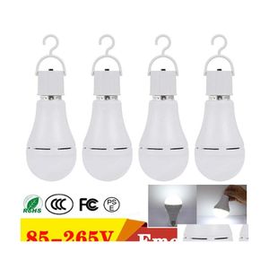 Ampoules Led E27 D'urgence Led Bbs Ac85265V 9W 12W 15W 18W Lumière Rechargeable Intelligente Bb Avec Crochet Pour Tente De Came De Panne À La Maison Drop De Otd05