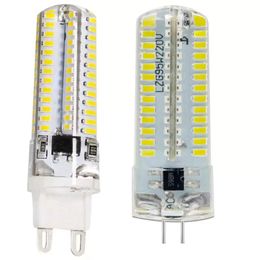 Bombillas LED G9 G4 blanco / cálido 5W 3014 2835 SMD 64LEDs AC110V-130V AC220v-240V lámpara de araña 360 Ángulo de haz