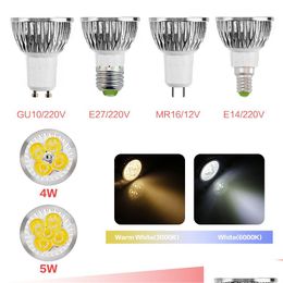 Ampoules LED Gu10 Mr16 E27 E14 LED Spot Light Cup 4W 5W 220V 110V 85-265V Blanc Chaud Gradation Drop Livraison Lumières Éclairage Ampoules Dhfrj