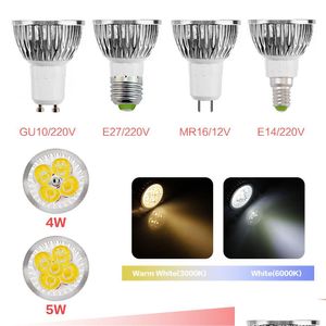 Ampoules LED Gu10 Mr16 E27 E14 LED Spot Light Cup 4W 5W 220V 110V 85-265V Blanc Chaud Gradation Drop Livraison Lumières Éclairage Ampoules Dhfrj