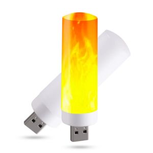 LED -lampen LED Flame Effect Licht USB Imiterende flikkerende kaarsen Nachtlamp 5 -stcs Sfeerbollen voor binnenhuis buitenlandse feestdecoratie