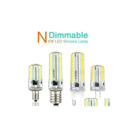 LED -lampen Licht G9 G4 BB E11 E12 14 E17 G8 Dimpelbare lampen 110V 220V Spotlight BBS 3014 SMD 64 152 LEDS SillCone Body voor druppel Delive OTX6S