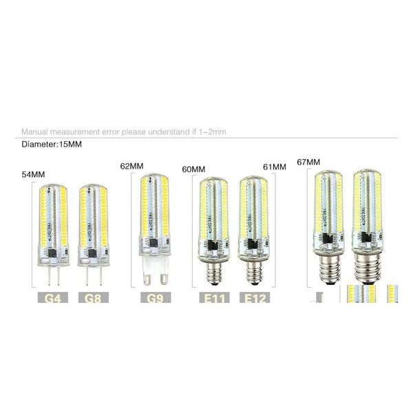 Ampoules LED G9 G4 Bb E11 E12 14 E17 G8 Lampes à intensité variable 110V 220V Projecteur BBS 3014 SMD 64 152 LED Drop Drop Livraison Lumières Éclairage Dhfbh