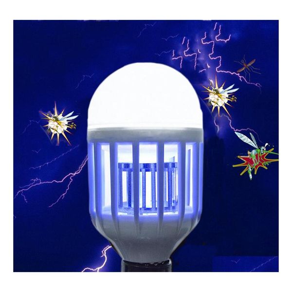 Bombillas Led Mosquito Killer Lamp E27 110V 220V 15W Led Bb Electric Trap Light Electronic Anti Insect Bug Night Lámparas Drop Delivery Lig Dhgh8