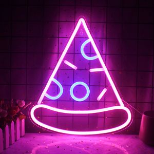 LED -lampen Neon Sign Pizza Hamburger Design Wall Hanging Neon Lichtlampen USB Switch Party Restaurant Shop Kawaii Room Decor