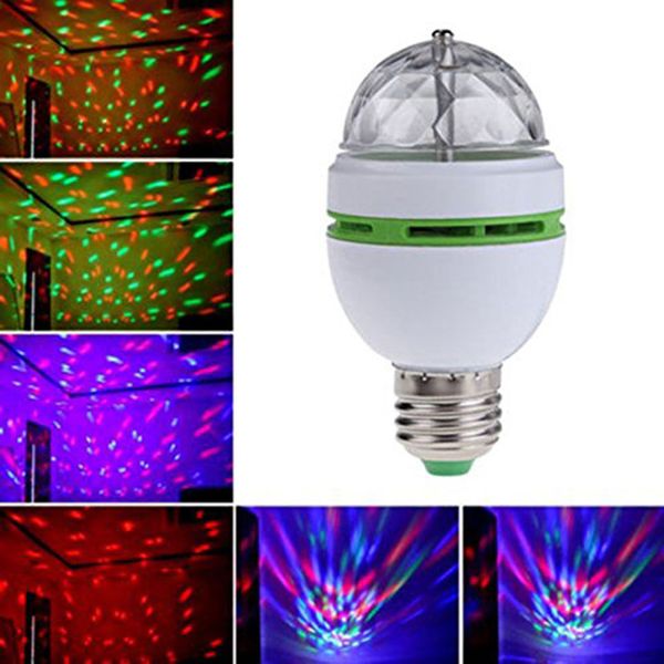 Bombillas LED giratorias para escenario, cristal RGB E27, soporte portalámparas, luces nocturnas estroboscópicas para DJ, decoración del hogar y Bar de vacaciones