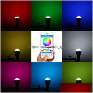 Ampoules Led Smart Bb Sans Fil Bluetooth Musique O Haut-Parleurs Bbs 12W E27 Led Rgb Lumière Changement De Couleur Via App Control Drop Delivery Lights Dhipz