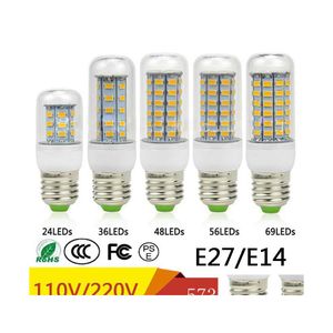 Ampoules LED Smd5730 E27 Gu10 B22 E14 G9 Lampe 7W 12W 15W 18W 20W 220V 110V 360 Angle Smd Bb Corn Light Drop Delivery Lights Éclairage Bbs Dhgbq